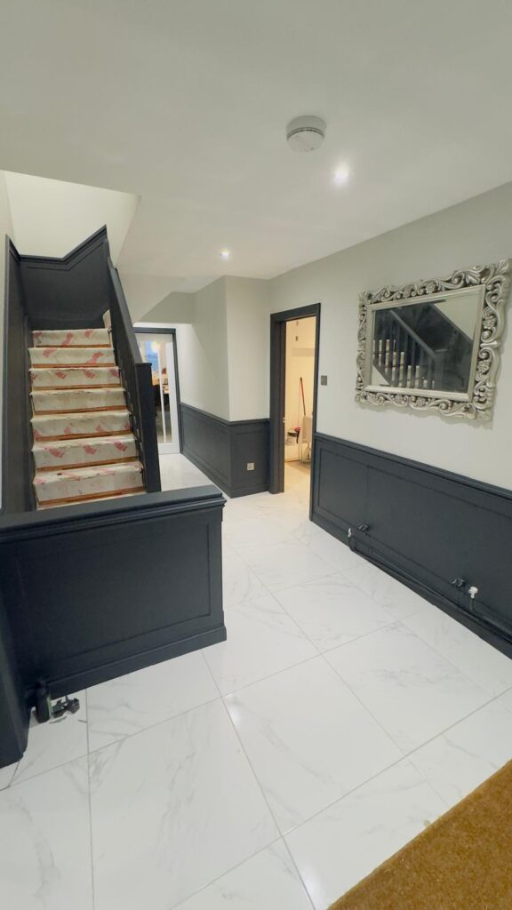pannelling job in lexden colchester black inteioir painting job